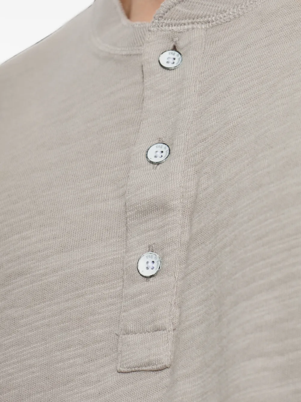 rag & bone Henley gerafeld T-shirt Grijs
