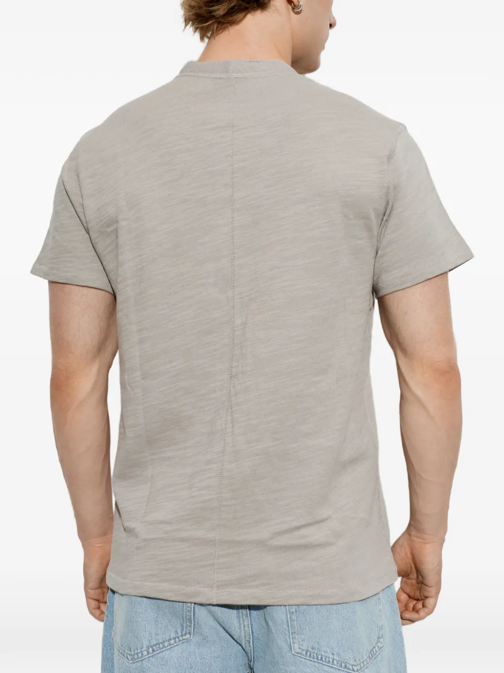 rag & bone Henley gerafeld T-shirt Grijs