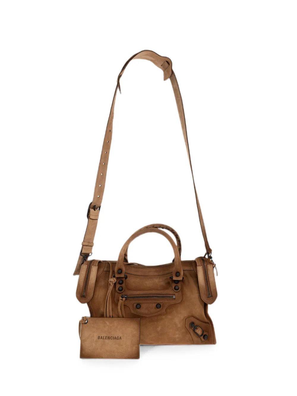 Balenciaga Small Le City Leather Tote Bag In Brown