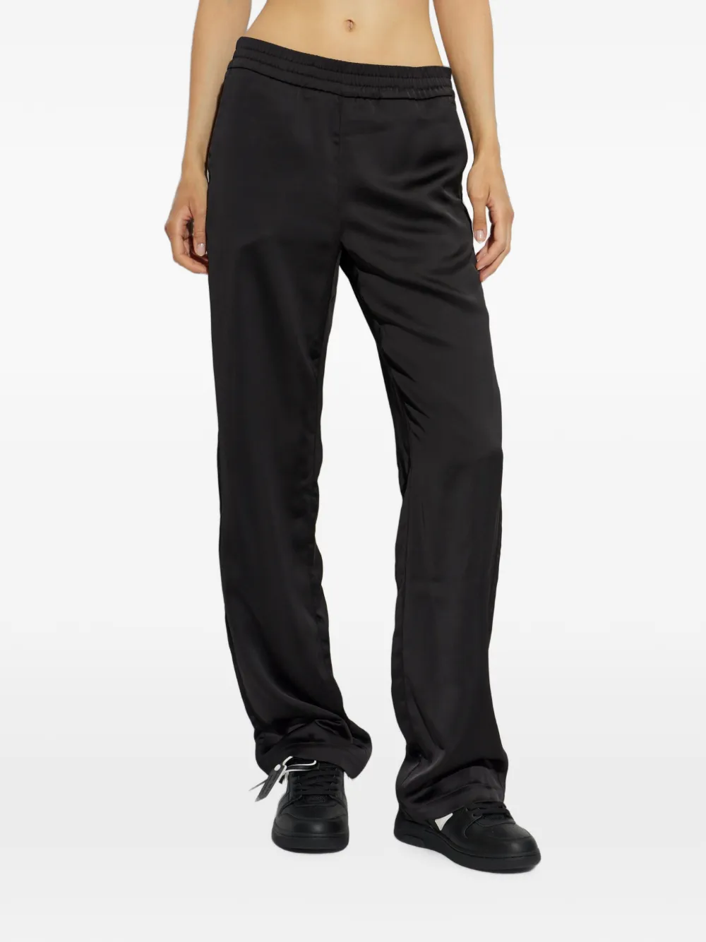 Off-White Broek met kant Zwart
