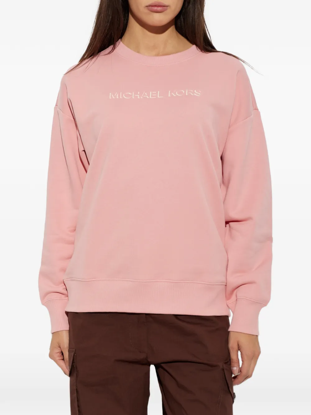 Michael Kors embroidered logo sweatshirt Roze