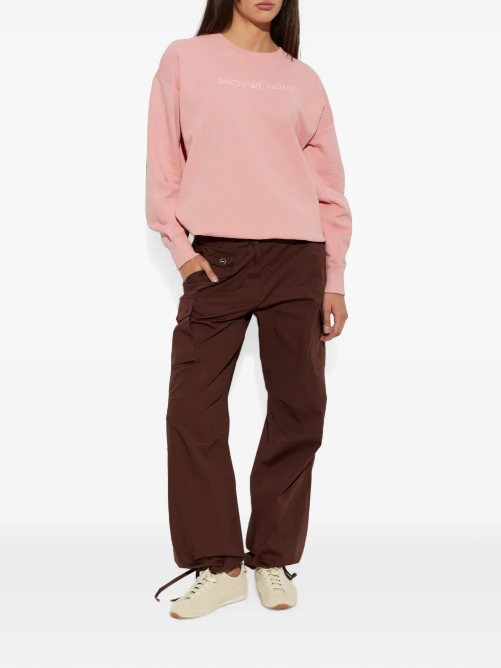 Michael Kors embroidered logo sweatshirt Roze