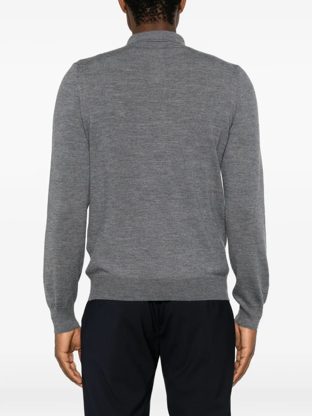 Tagliatore Palmer gebreid poloshirt met lange mouwen Grijs
