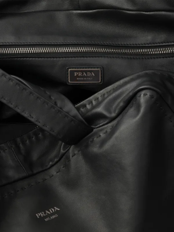 Prada Nappa Leather Work Bag | Black | FARFETCH