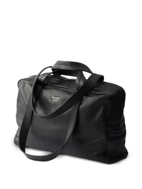 Prada Nappa Leather Work Bag | Black | FARFETCH