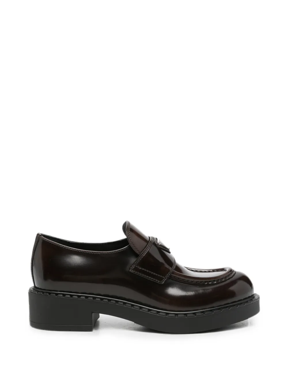 Prada chocolate brushed leather loafers Bruin