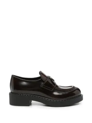 Prada レザープラットフォームローファー | ブラウン | FARFETCH JP