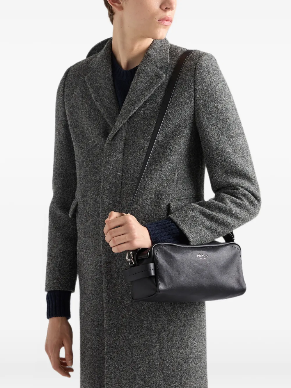 Prada Schoudertas van nappa leer Zwart