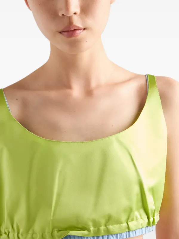 Prada Duchesse Crop Top | Green | FARFETCH