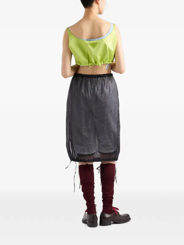 PRADA ファブリックトップス Prada Duchesse Crop Top | Green | FARFETCH