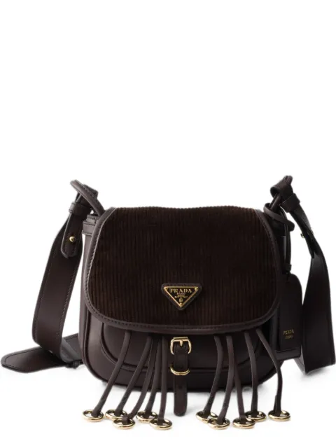 Prada mini sac porté épaule Corsaire en velours côtelé