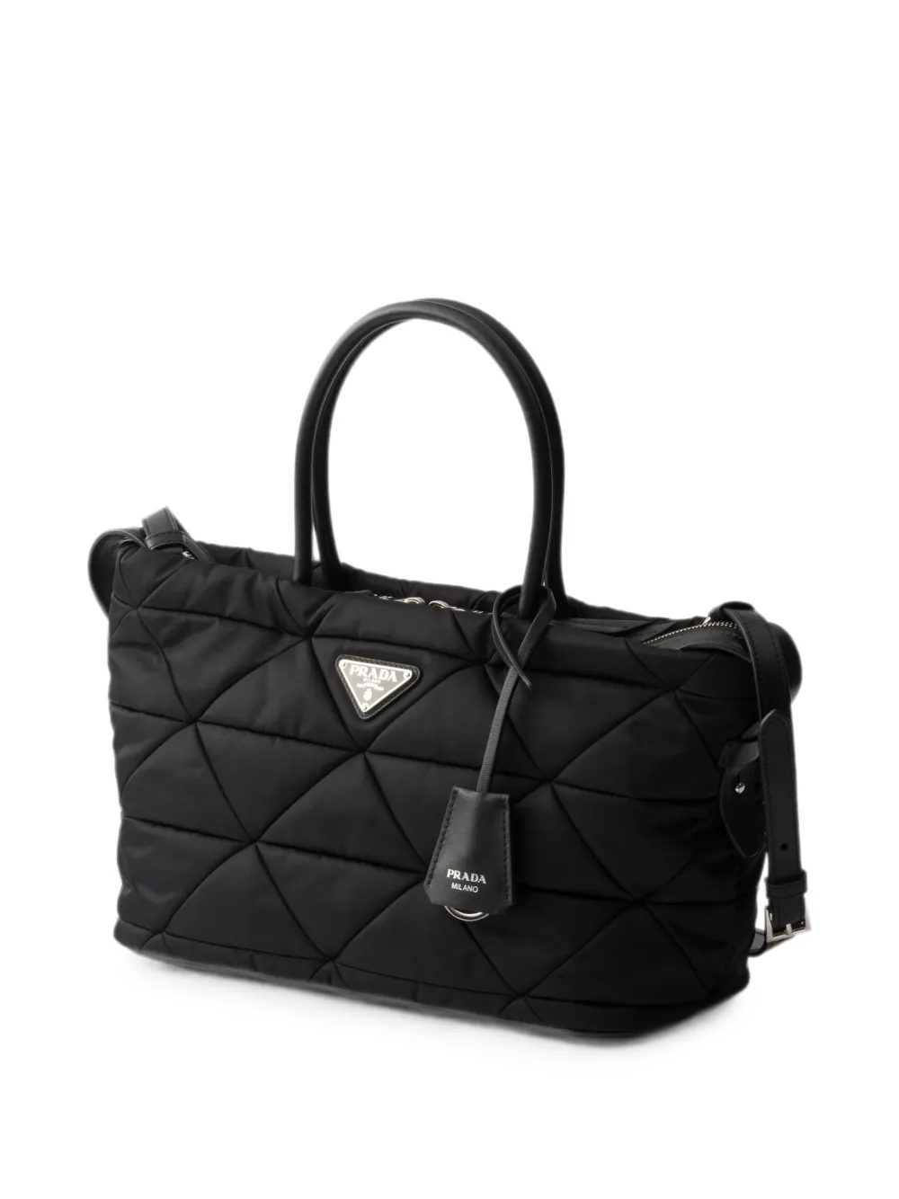 Prada Medium Re-Nylon gewatteerde shopper Zwart