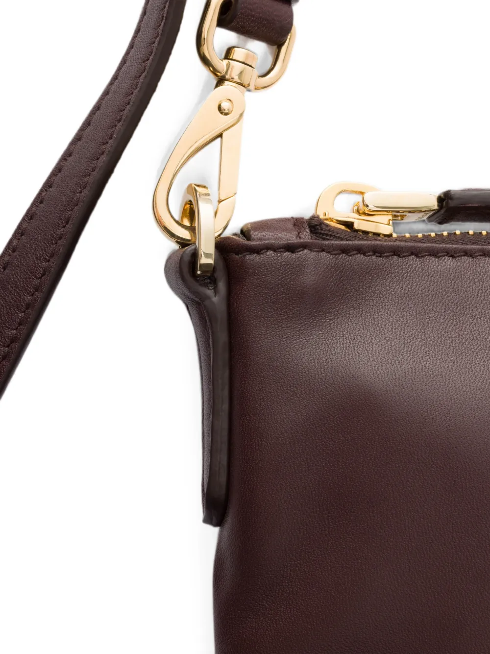 Prada Nappaleren mini-schoudertas Bruin