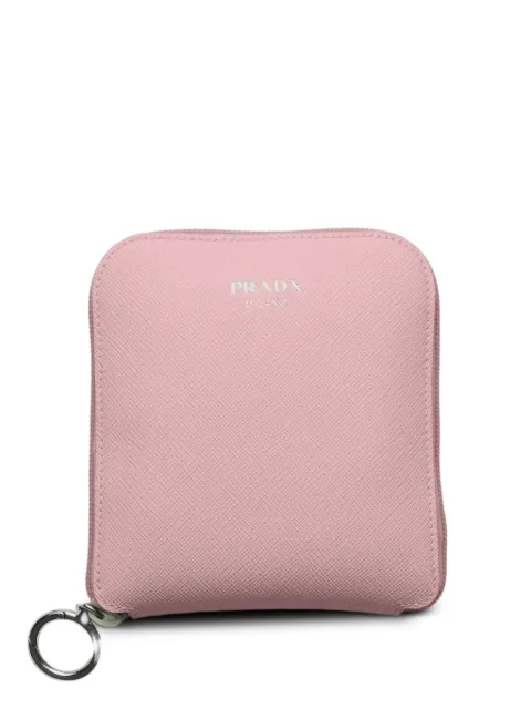 Prada 사피아노 레더 펜던트 리나일론 토트 백