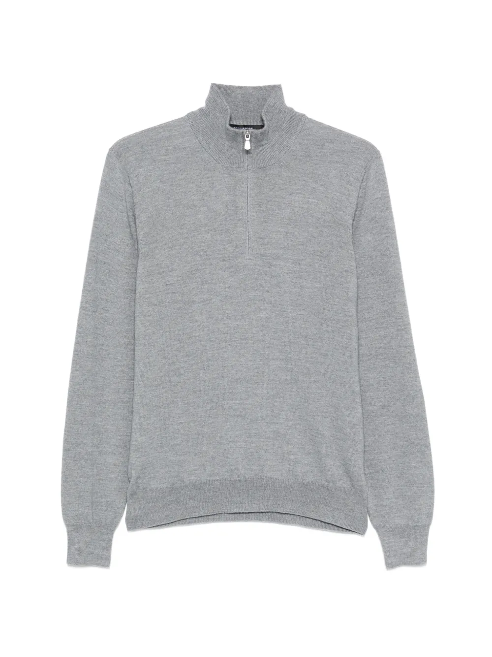 Tagliatore Strickpullover mit kurzem Reißverschluss - Grau
