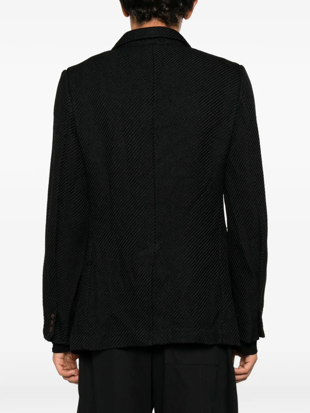 Comme des Garçons Homme Plus Jack met gekerfde revers en diagonale streep Zwart