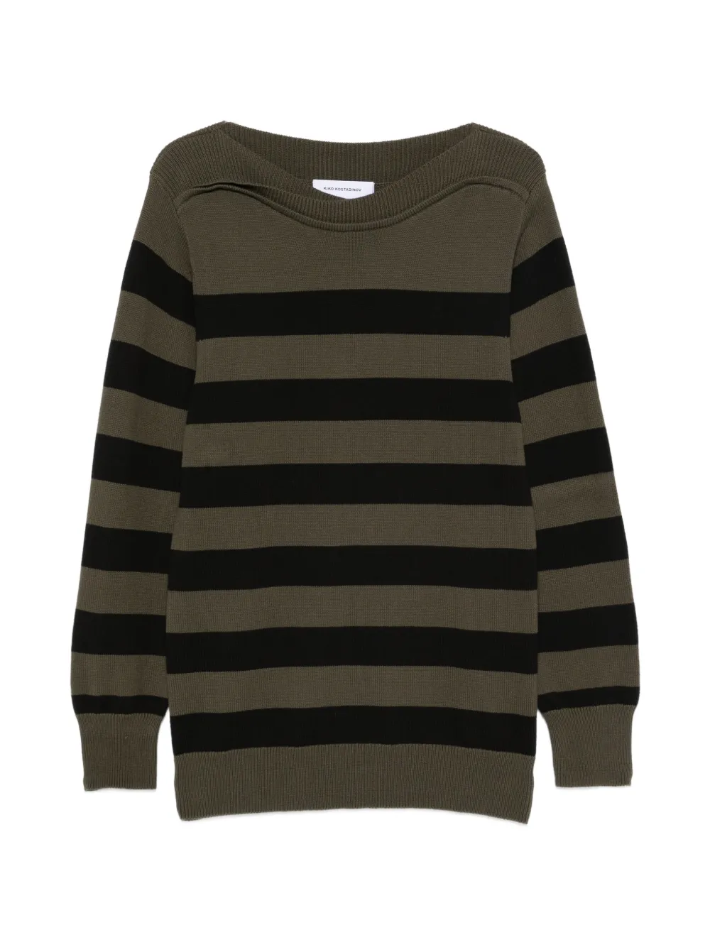 Kiko Kostadinov striped boat-neck sweater - Verde