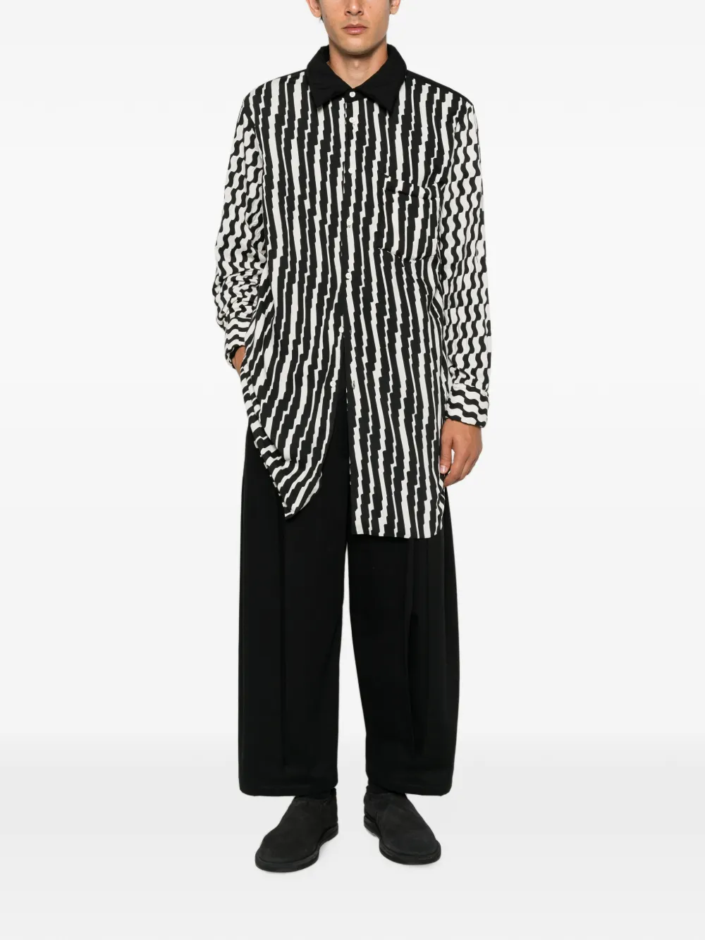 Comme des Garçons Homme Plus Overhemd met abstracte print Wit