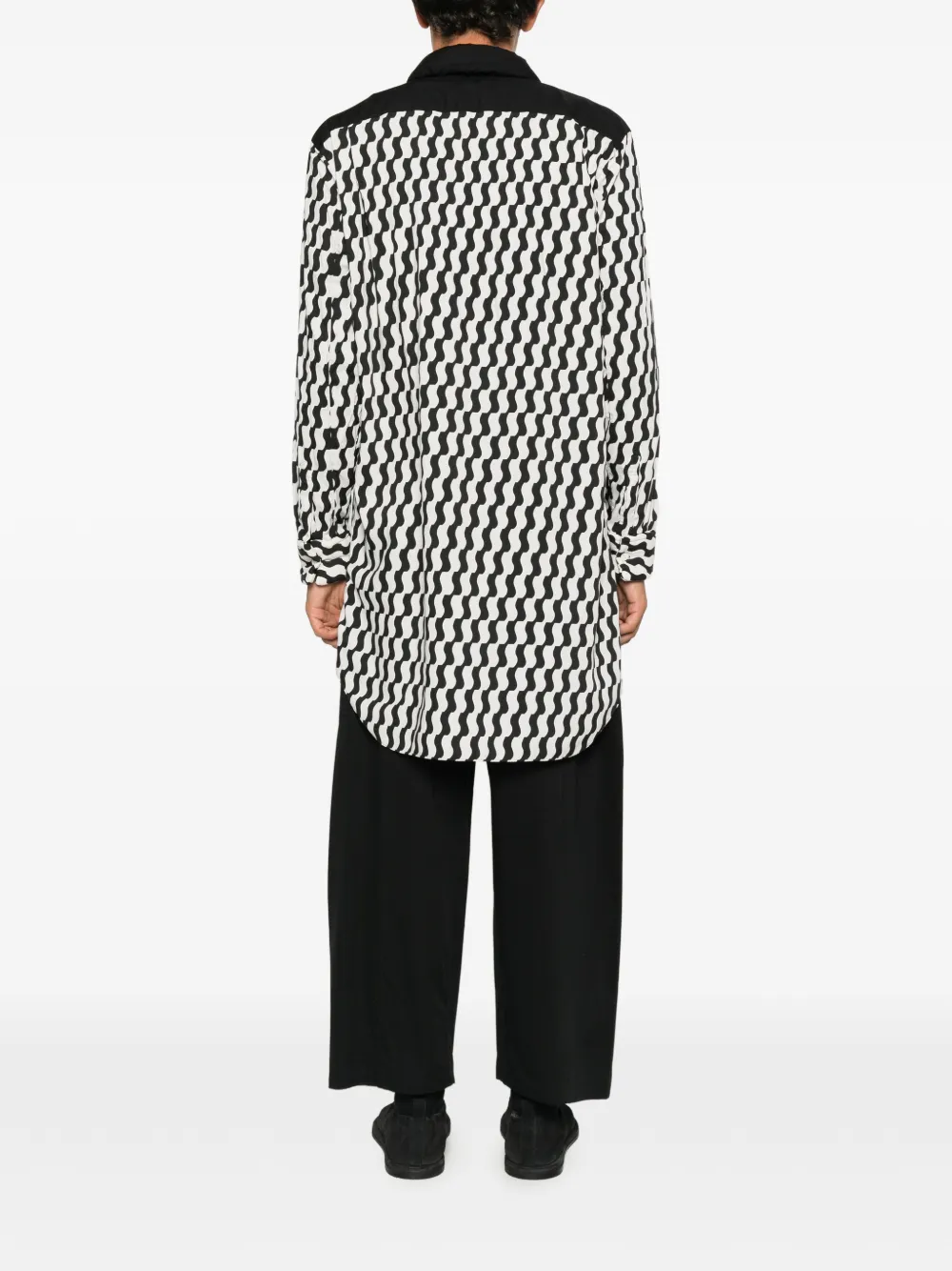 Comme des Garçons Homme Plus Overhemd met abstracte print Wit