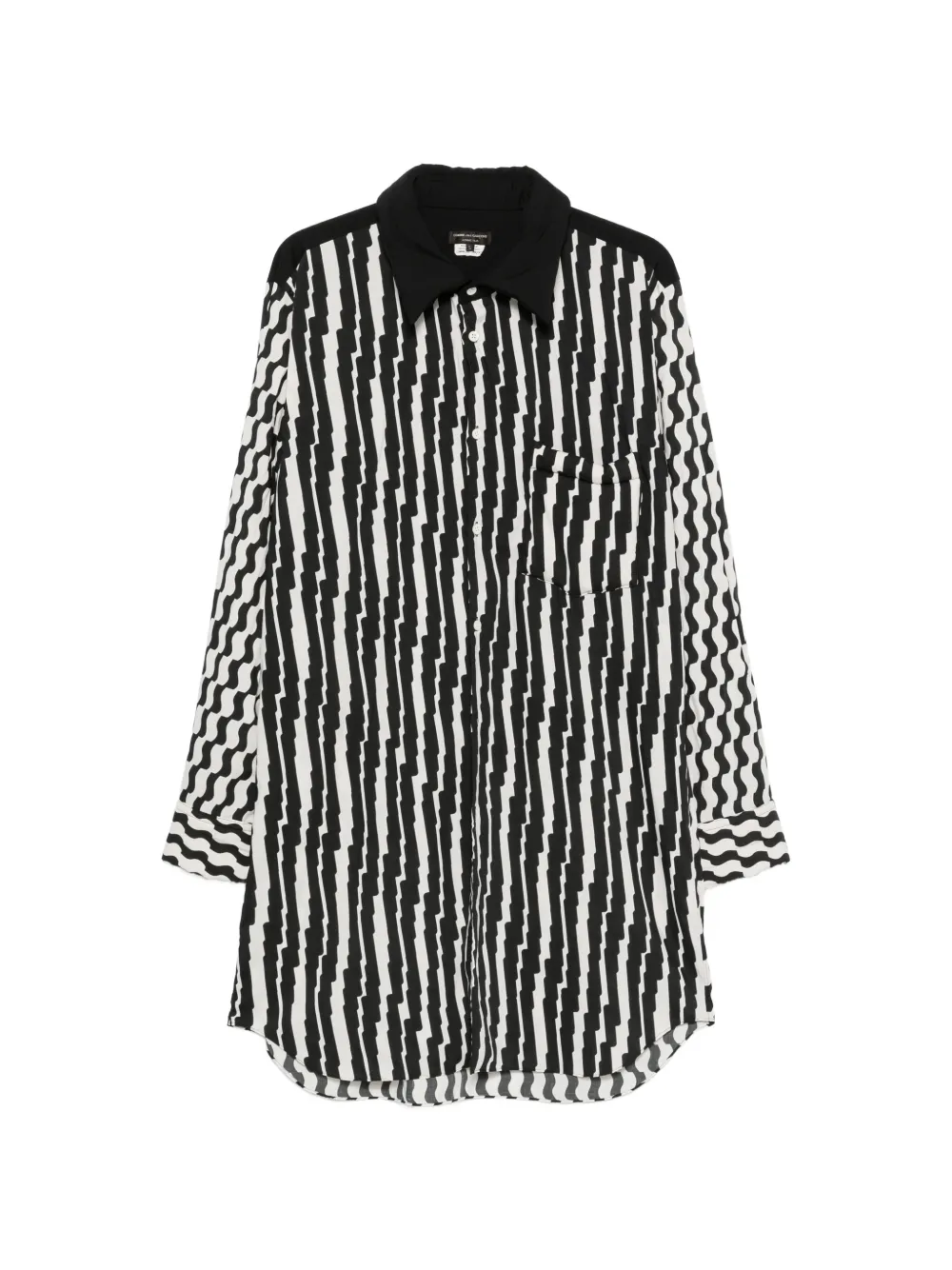 Comme des Garçons Homme Plus abstract-print long-line shirt - Weiß