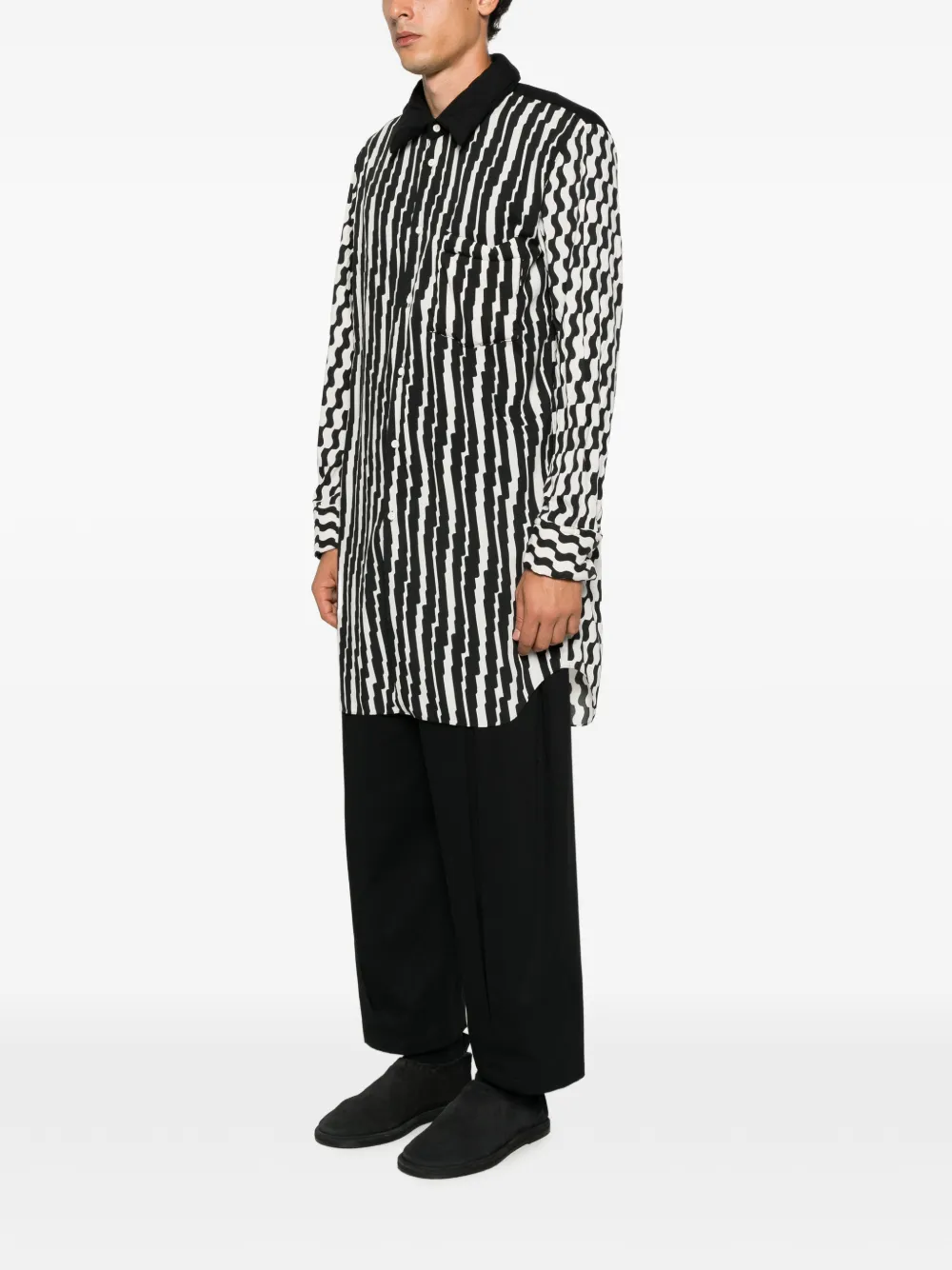 Comme des Garçons Homme Plus Overhemd met abstracte print Wit