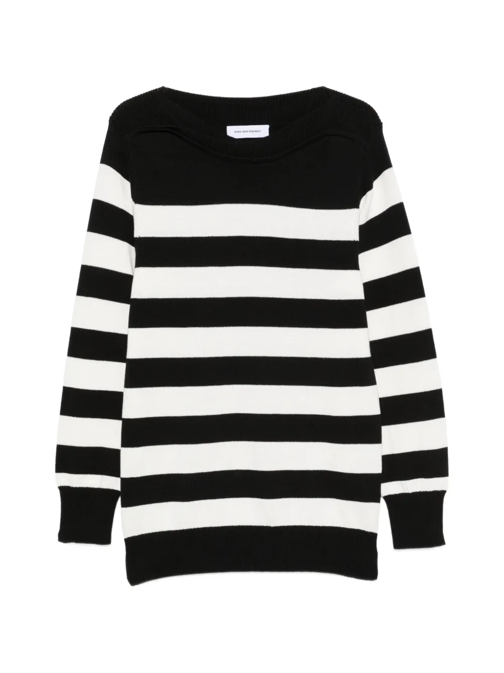 Kiko Kostadinov horizontal-stripe boat-neck sweater - Nero