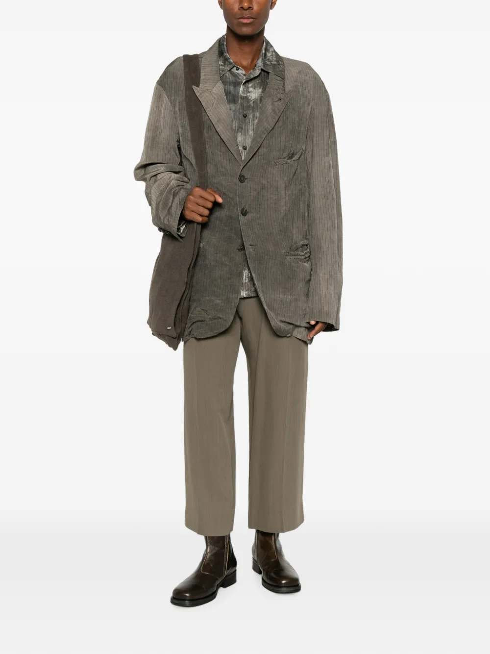 Ziggy Chen pinstripe-pattern single-breasted jacket | Blazers | Image 2