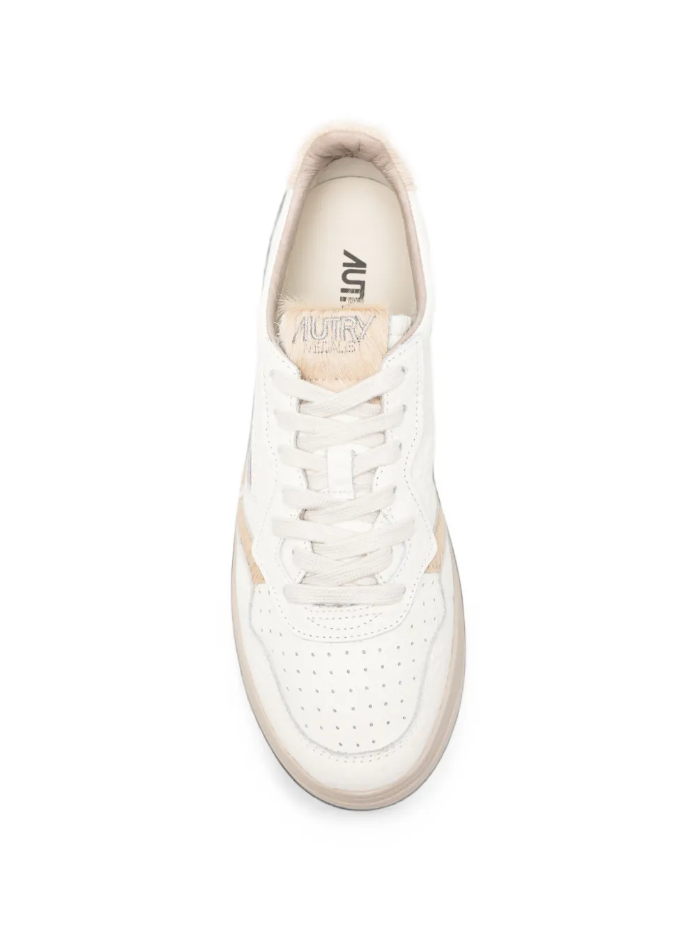 Autry Medalist leren sneakers met ponyhaar Wit