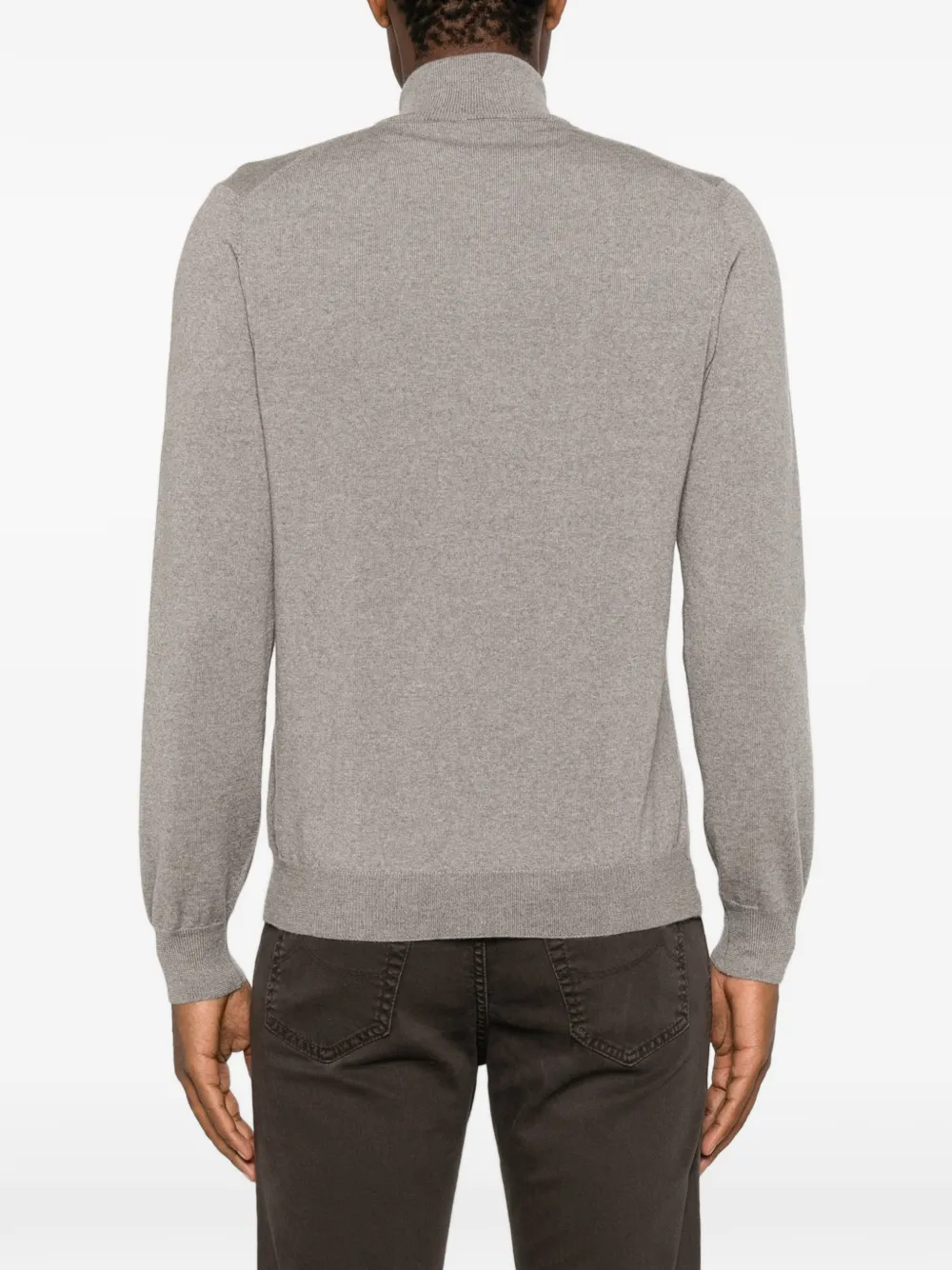 Tagliatore Poloshirt met rits Beige