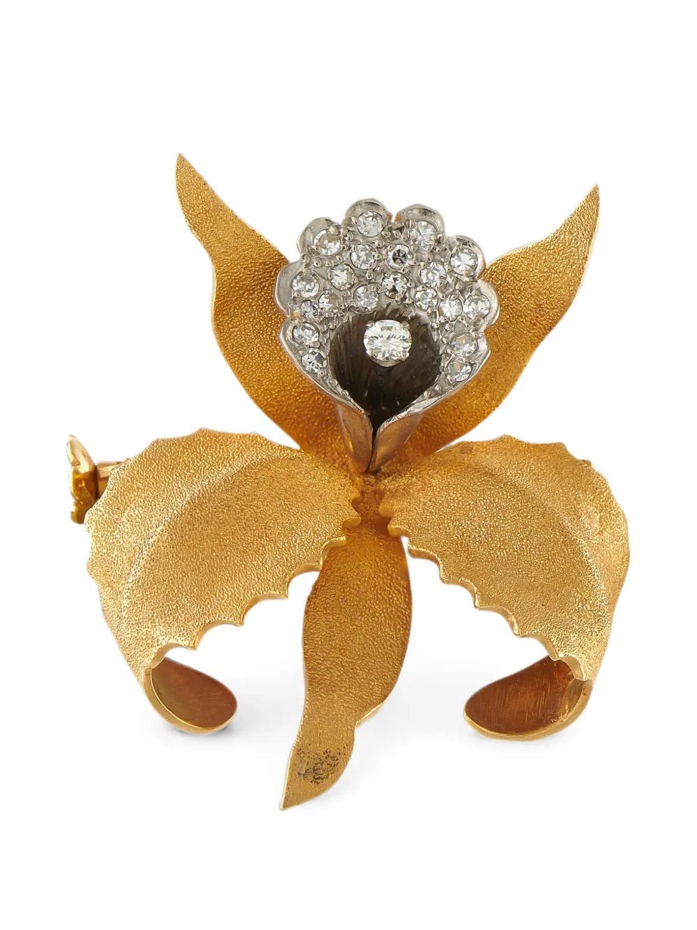 LB Exclusive diamond orchid earrings and brooch set - Oro