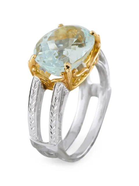 LB Exclusive open band aquamarine ring