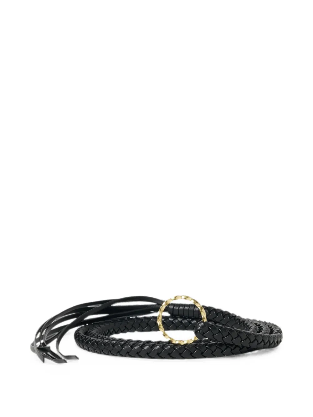 TAIGA TAKAHASHI Infinite Circle braided leather belt - Schwarz