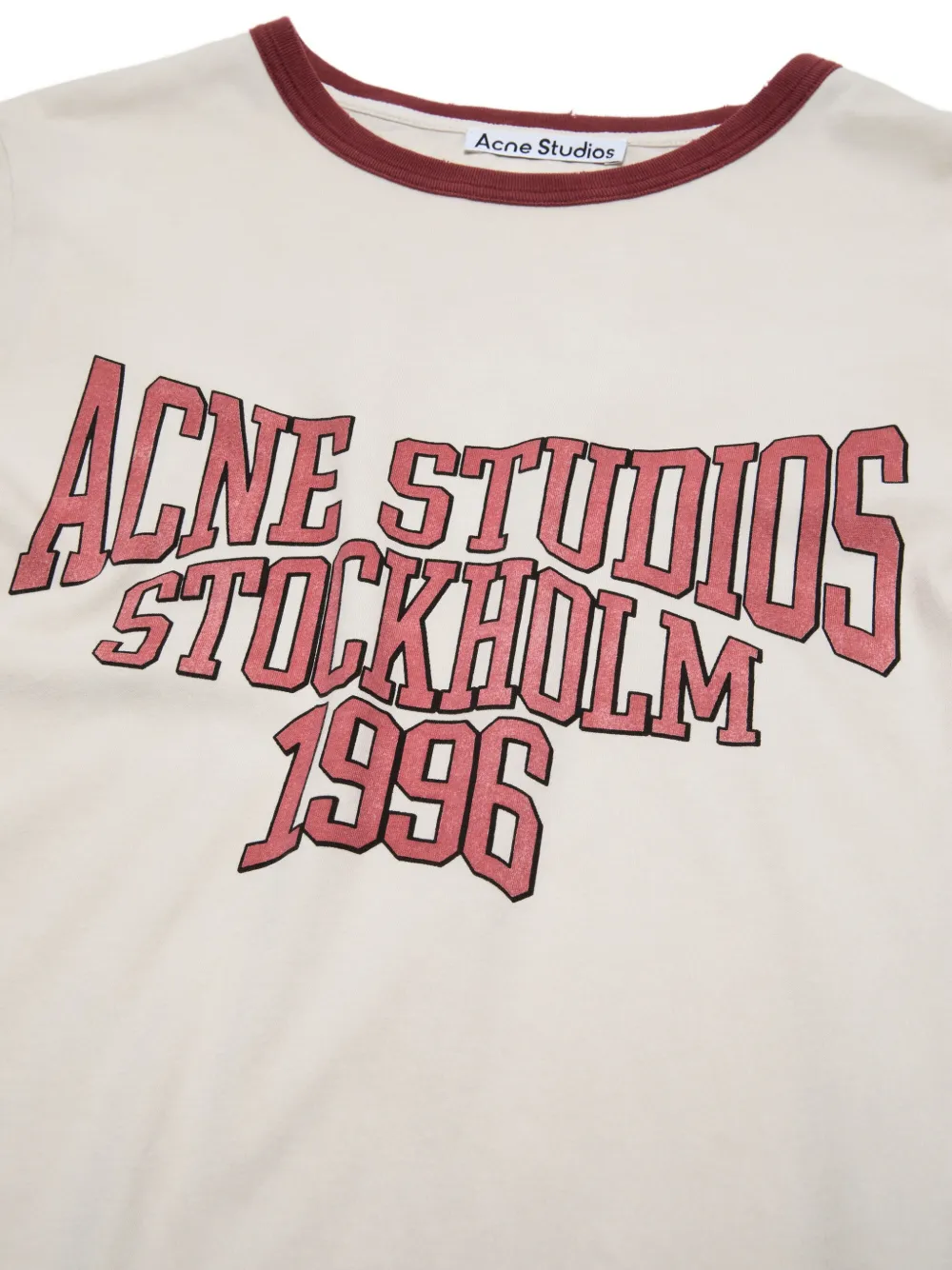 Acne Studios T-shirt met logoprint Beige