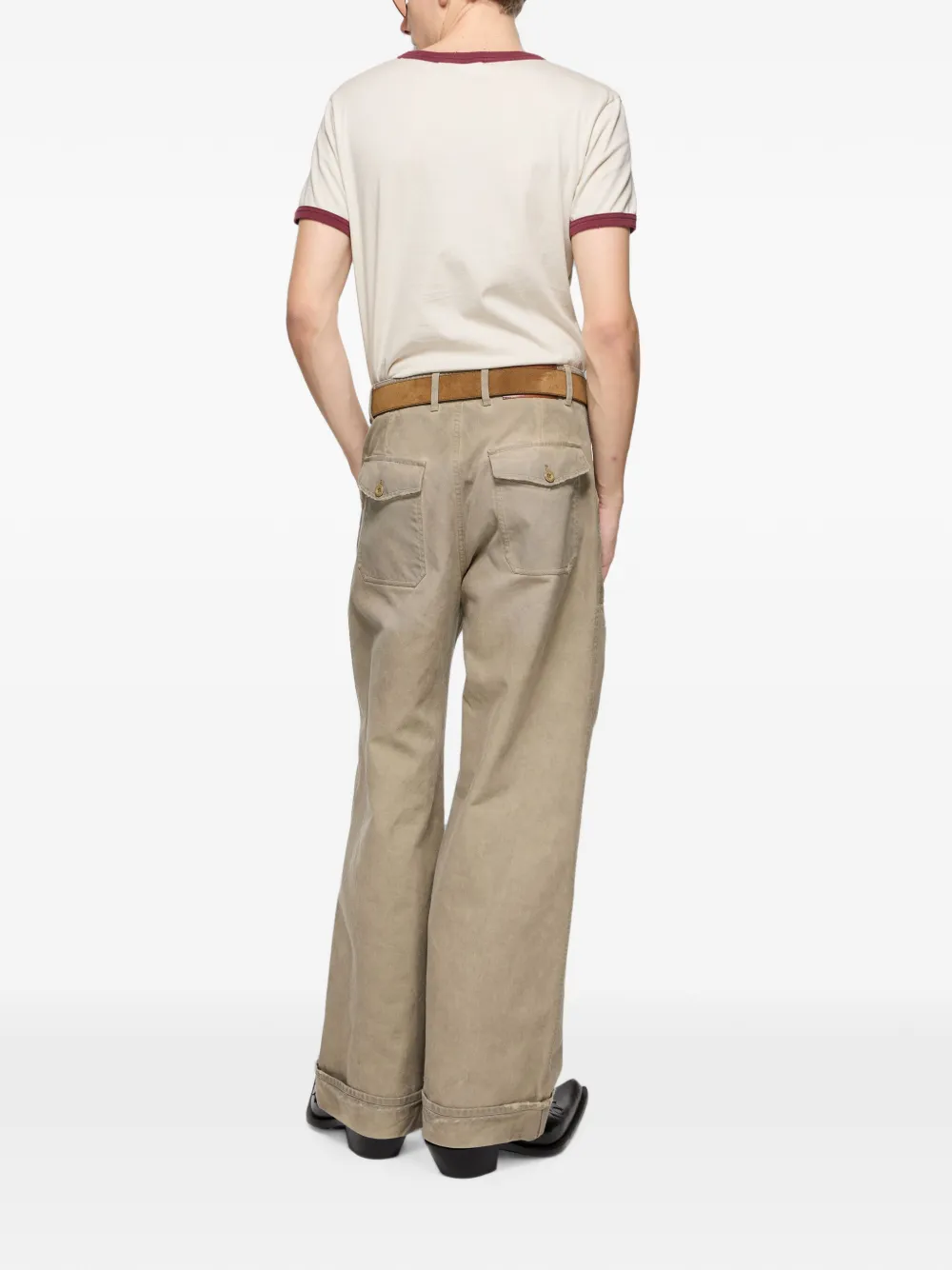 Acne Studios T-shirt met logoprint Beige