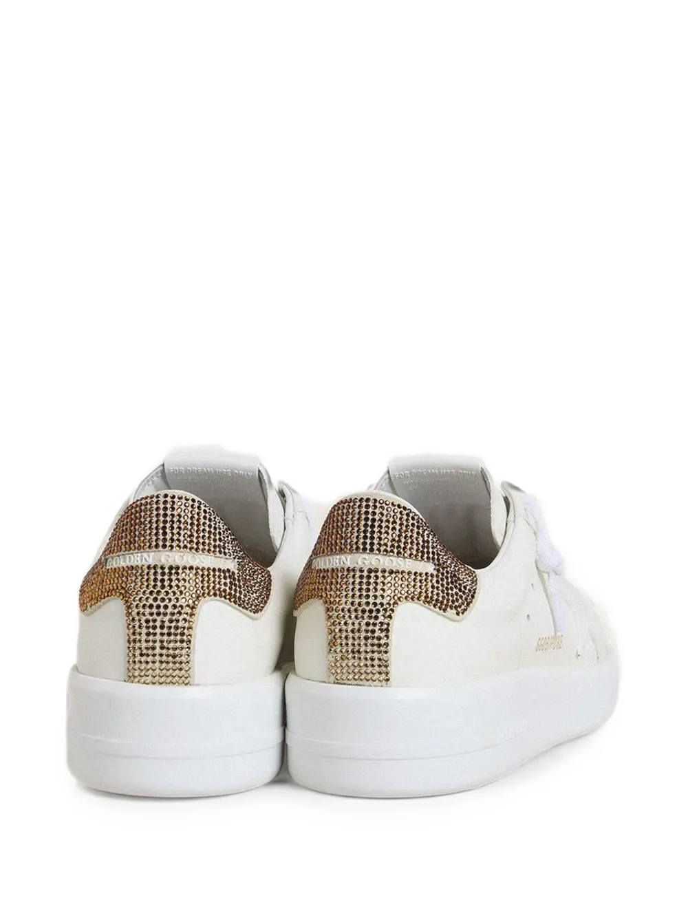 Golden Goose Purestar crystal-embellished leather sneakers Wit