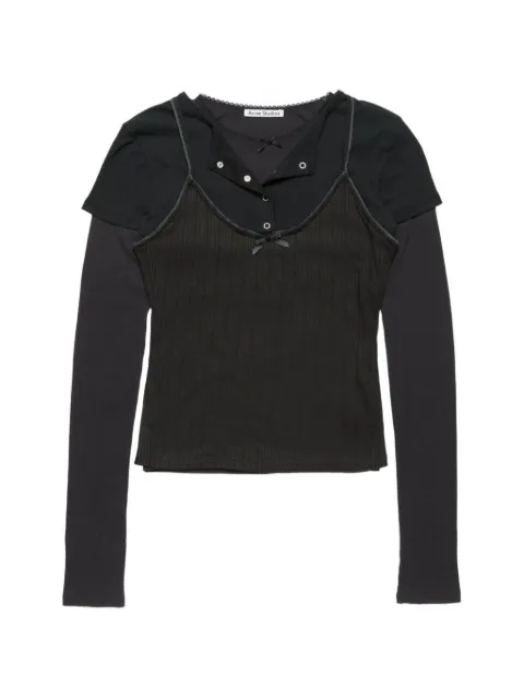 Acne Studios camiseta a capas con detalle de lazo