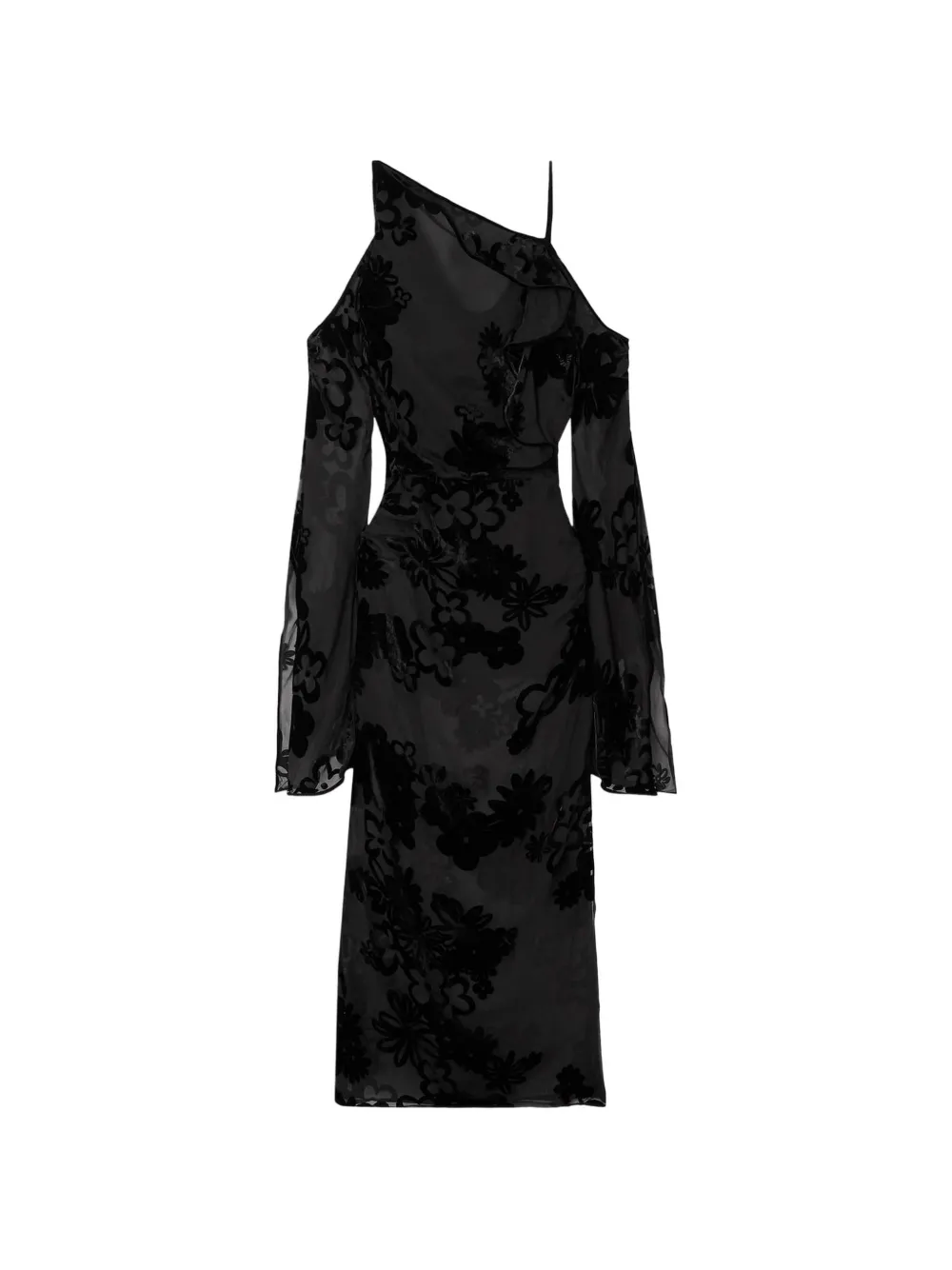 TOM FORD Einschultriges Midikleid - Schwarz