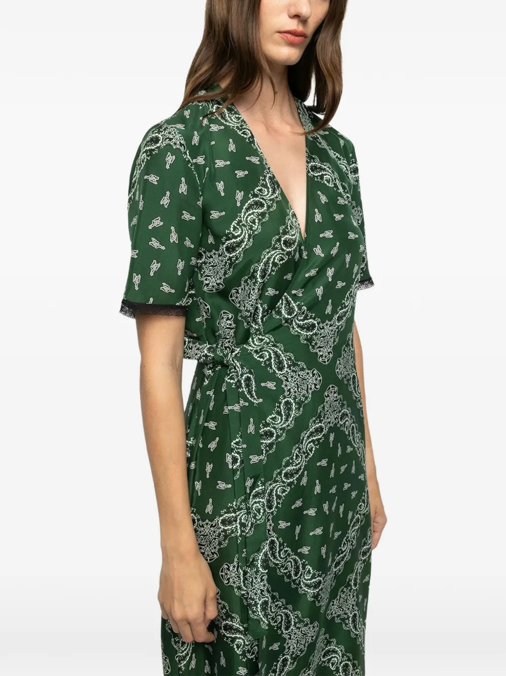 Zadig&Voltaire Reforme jurk met bandana-print Groen