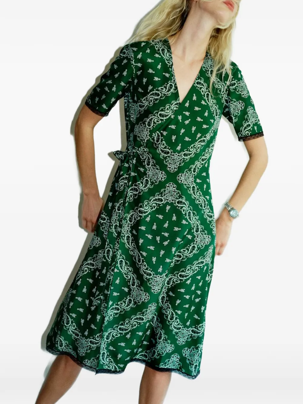 Zadig&Voltaire Reforme jurk met bandana-print Groen
