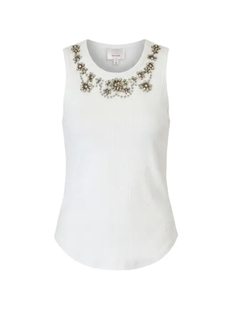 Cinq A Sept crystal-embellished ribbed tank top