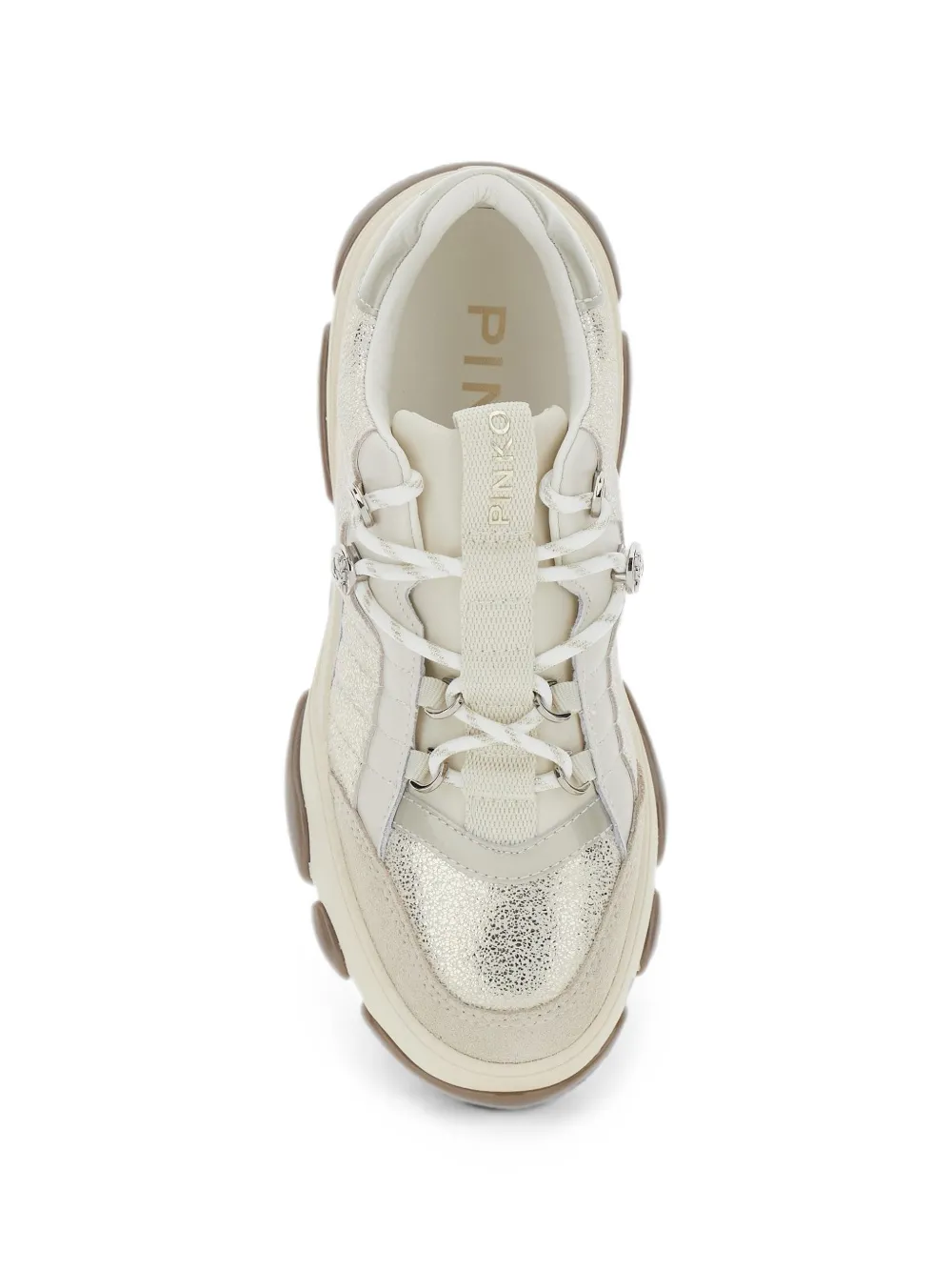 PINKO panelled glitter-effect sneakers Wit