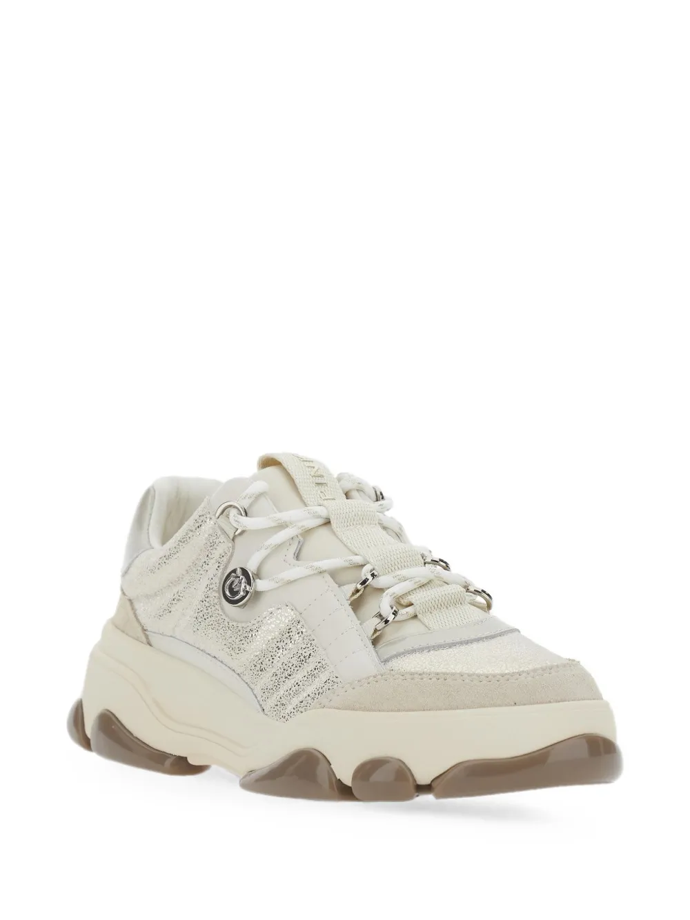 PINKO panelled glitter-effect sneakers Wit