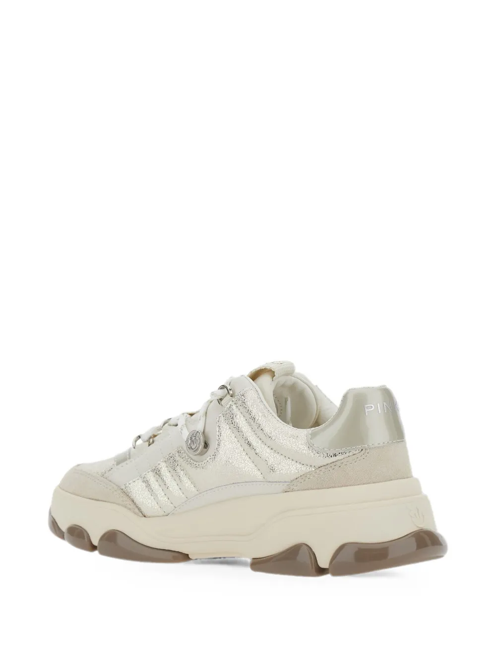 PINKO panelled glitter-effect sneakers Wit