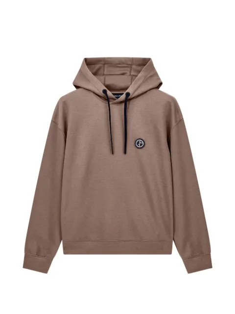 Giorgio Armani logo-patch drawstring hoodie