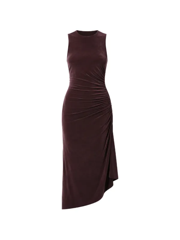 Agolde Anya Ruched Asymmetric Dress in Purple