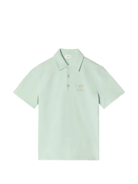 Versace Kids Medusa-embroidered piqué polo shirt