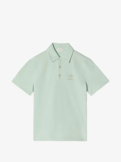 Versace Kids polo con bordado Medusa