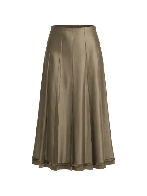 Vince pleated satin skirt