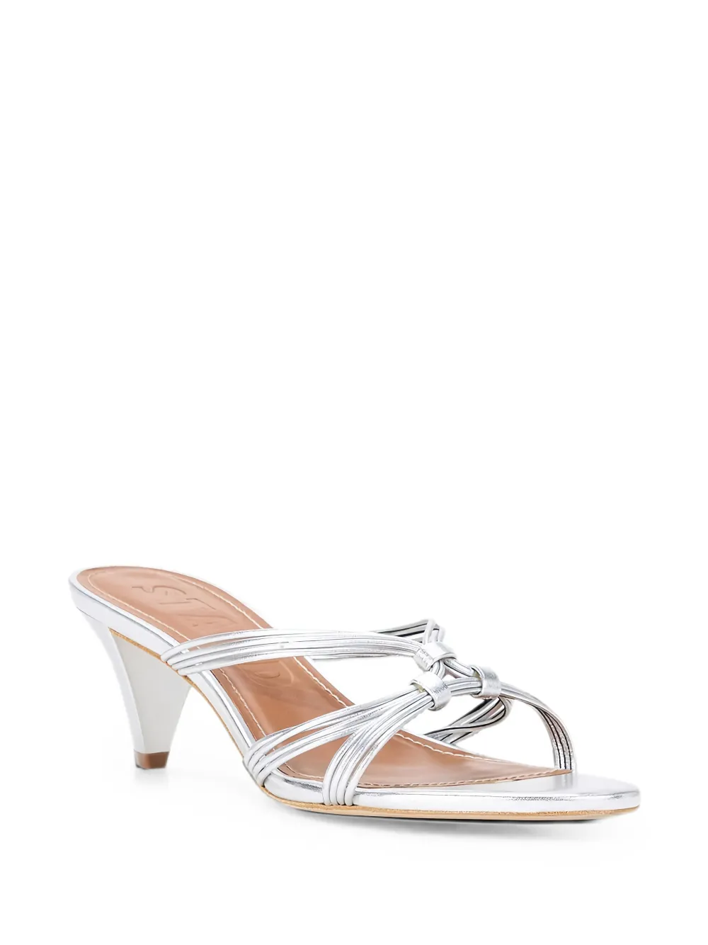 STAUD Carrie strappy mules Zilver
