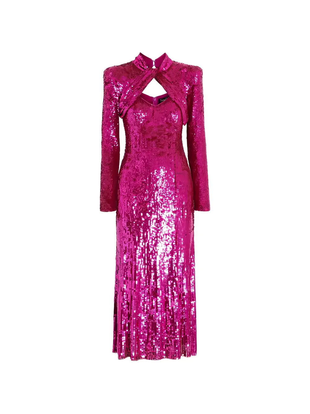 Jenny Packham twisted cutout sequined maxi dress - Pink